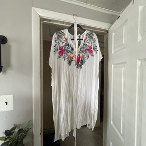 Floral White Beach Pool Cover Up Lane Bryant